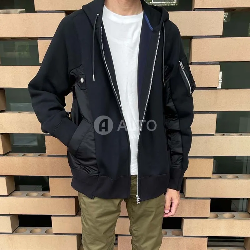 sacai  |Long Sleeves Plain Designers Hoodies