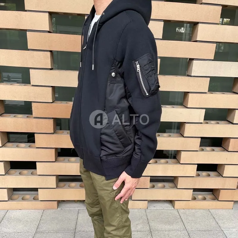 sacai  |Long Sleeves Plain Designers Hoodies