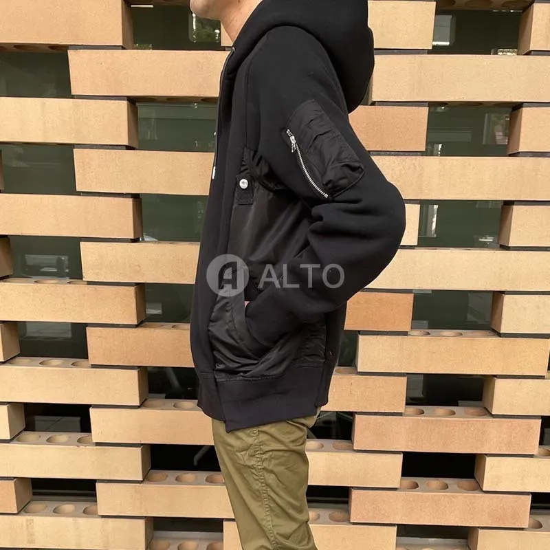 sacai  |Long Sleeves Plain Designers Hoodies