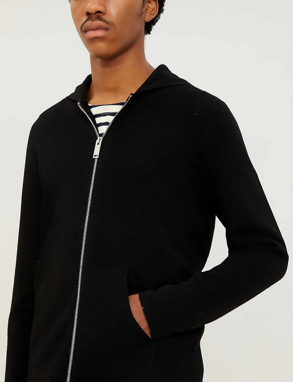 sandro  |Wool Long Sleeves Plain Loungewear Hoodies