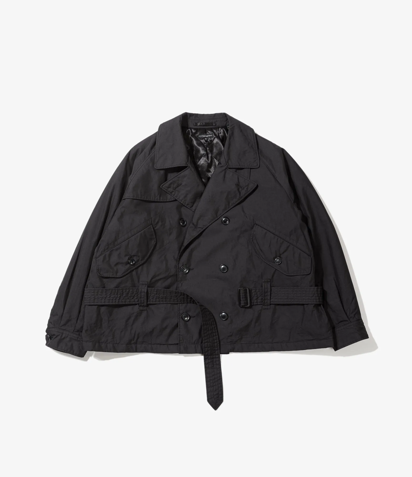 Short Trench Jacket – Black Nyco Twill