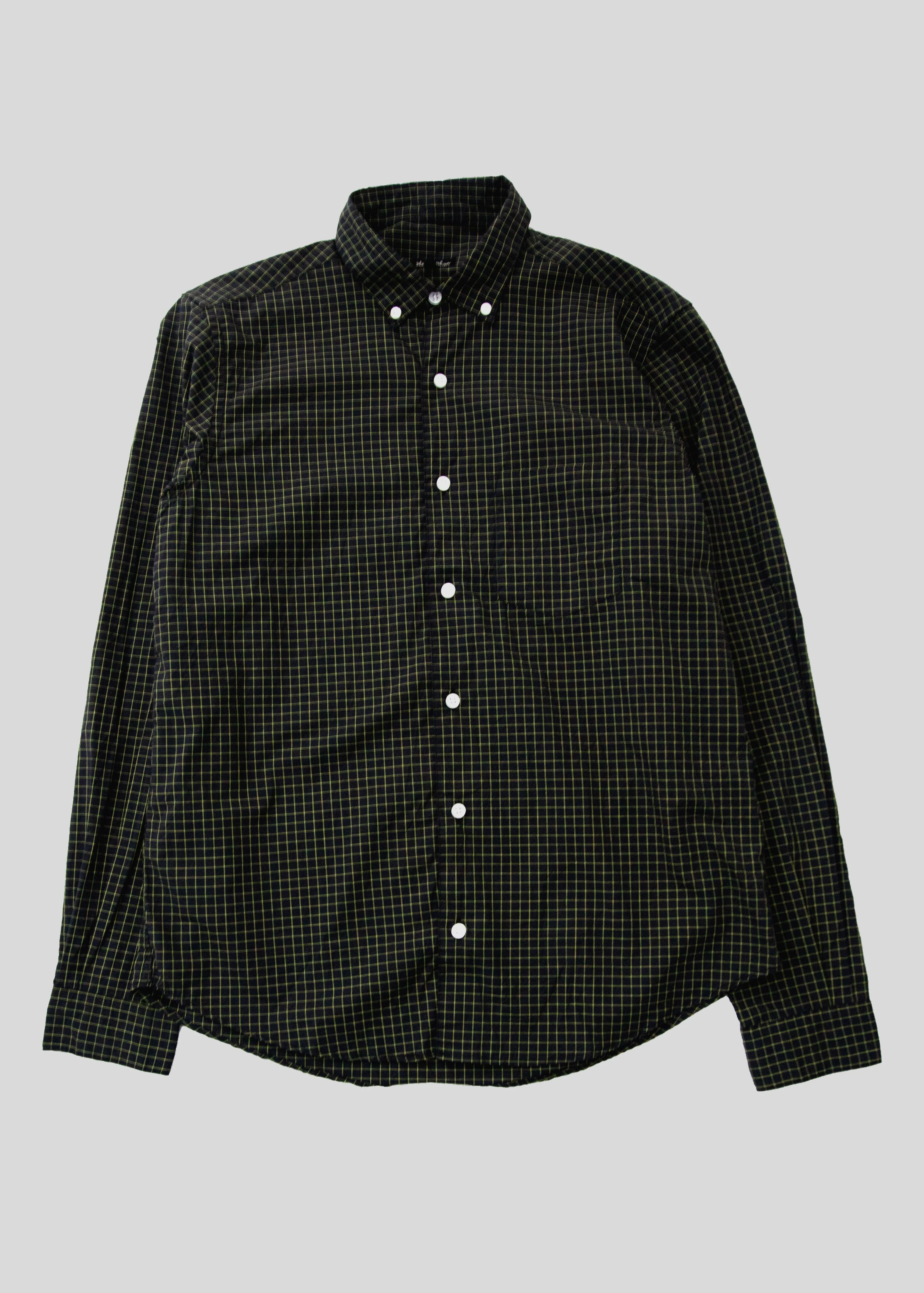 Single Needle Shirt, Canary Windowpane