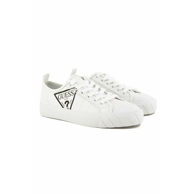 SNEAKERS DONNA CON TRIANGOLO LOGO, BIANCO