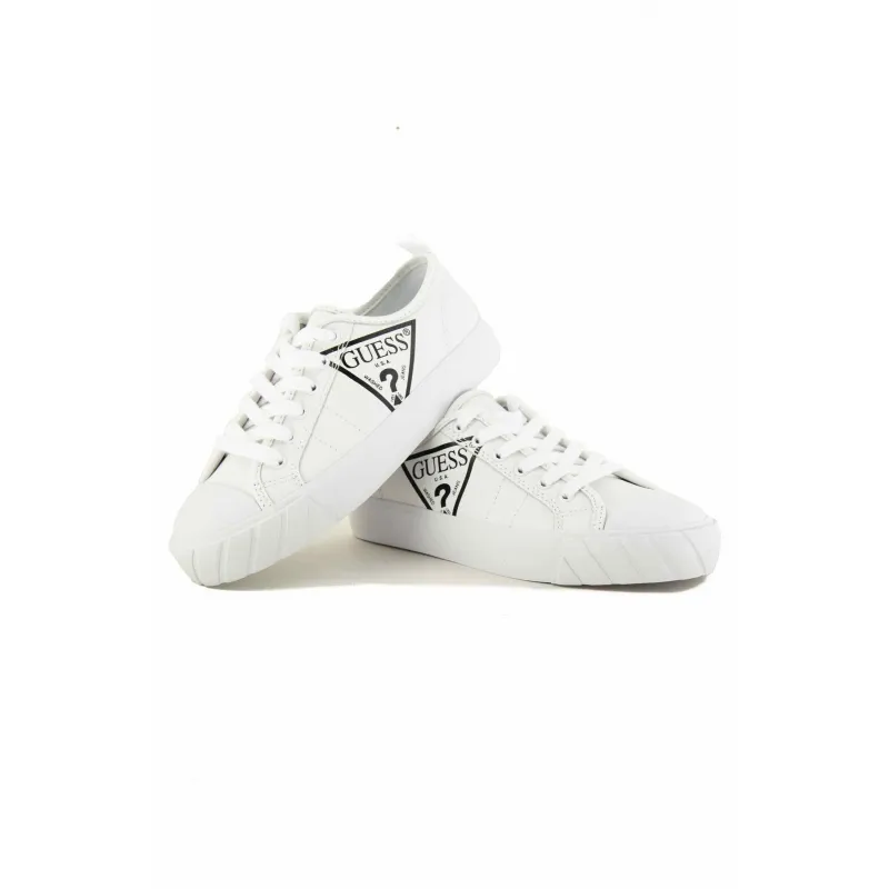 SNEAKERS DONNA CON TRIANGOLO LOGO, BIANCO