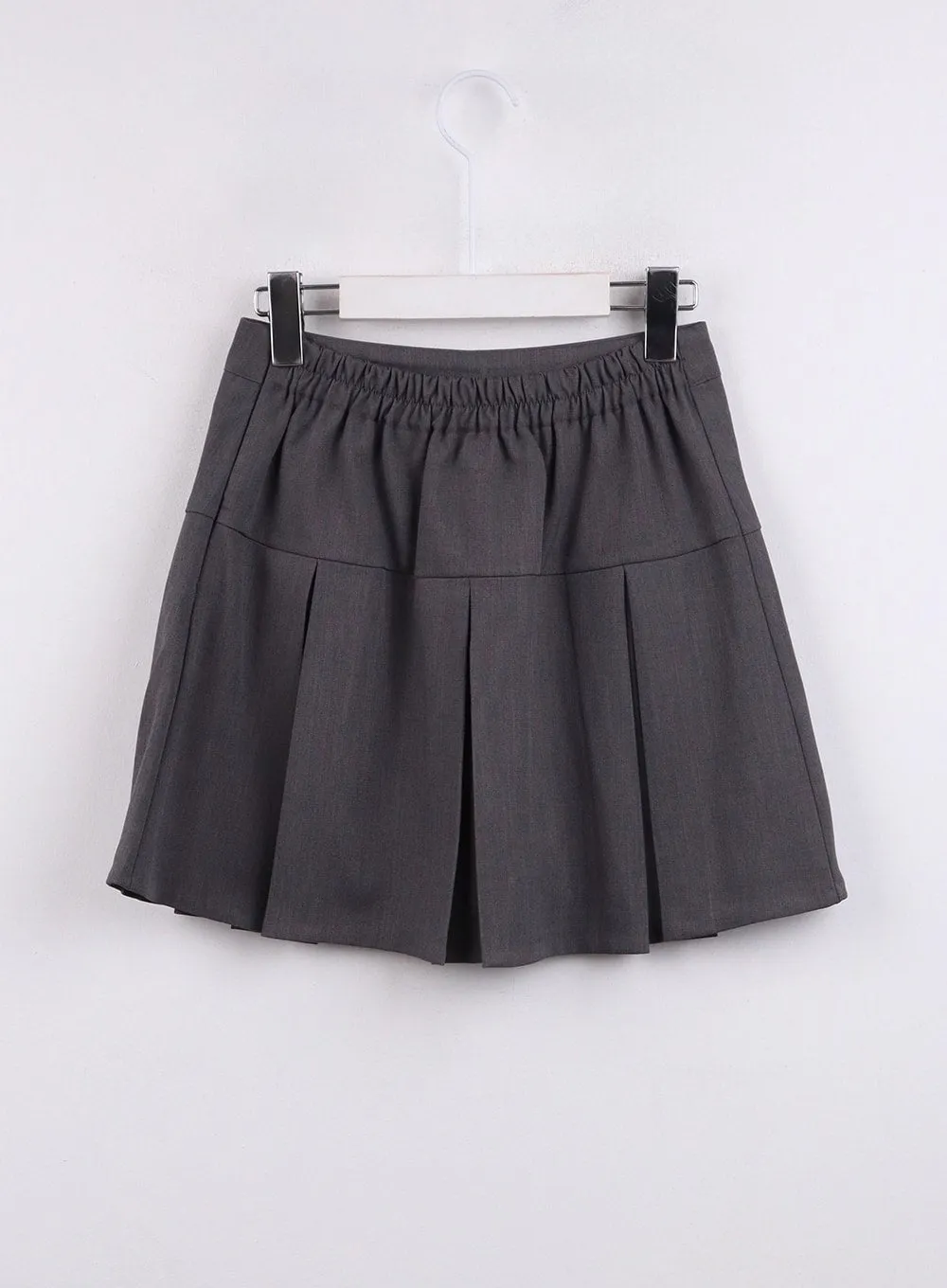 Solid Pleated Mini Skirt CJ425