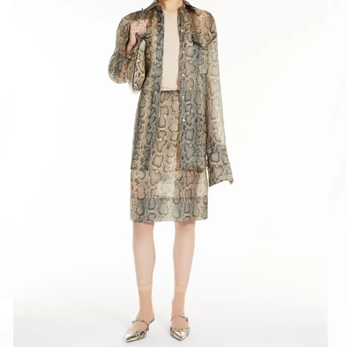 SPORT MAX  |Bi-color Long Sleeves Python Oversized Tunics