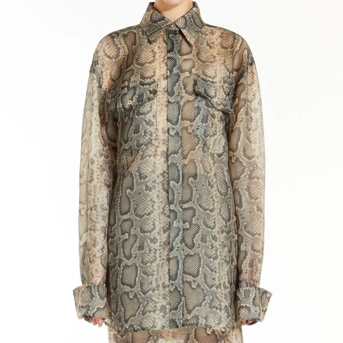 SPORT MAX  |Bi-color Long Sleeves Python Oversized Tunics