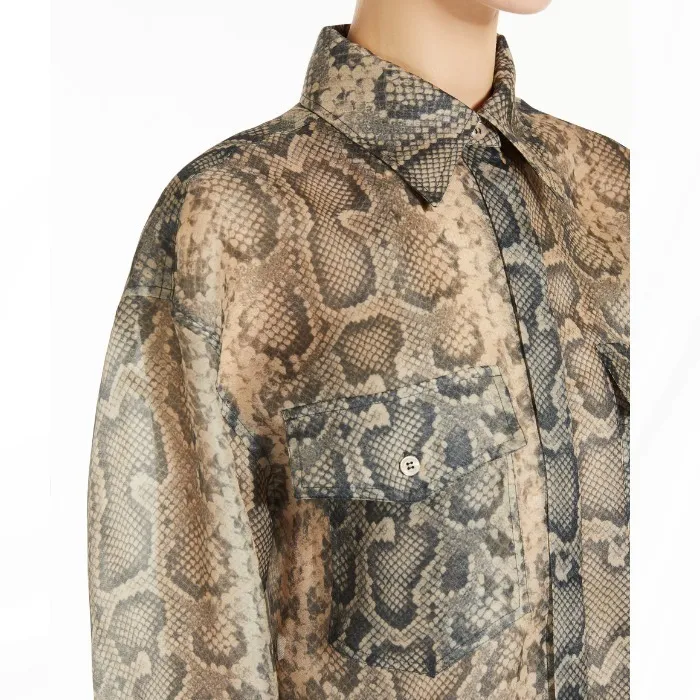 SPORT MAX  |Bi-color Long Sleeves Python Oversized Tunics