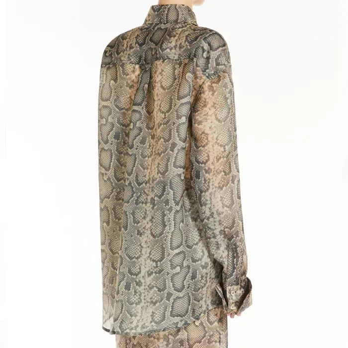 SPORT MAX  |Bi-color Long Sleeves Python Oversized Tunics