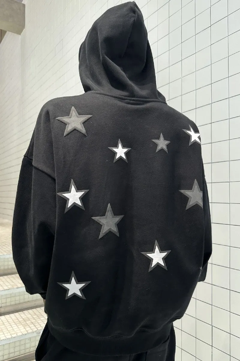 Stars Print Logo Hoodie