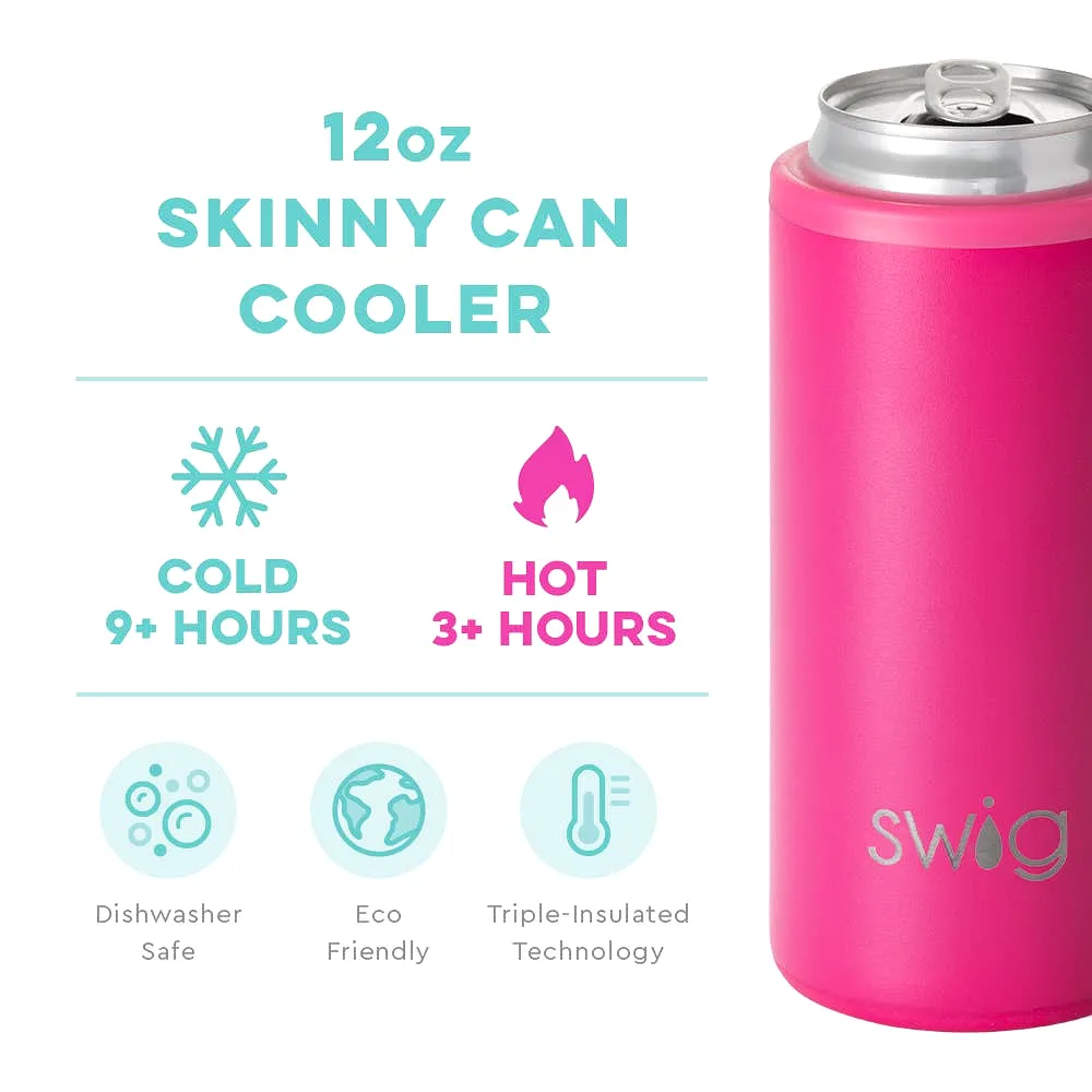 Swig Hot Pink Skinny Can Cooler (12oz)