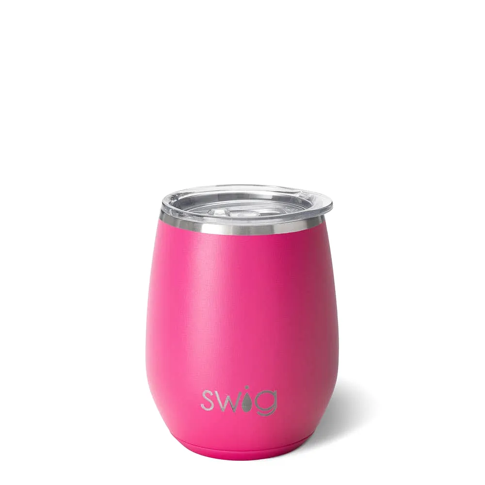 Swig Hot Pink Stemless Wine Cup (14oz)