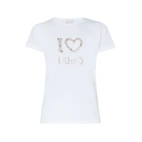 T-SHIRT WITH STRASS Woman White 