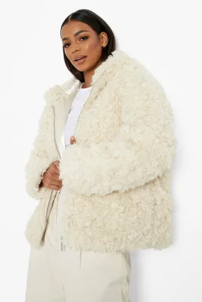 Teddy Faux Fur Hooded Jacket