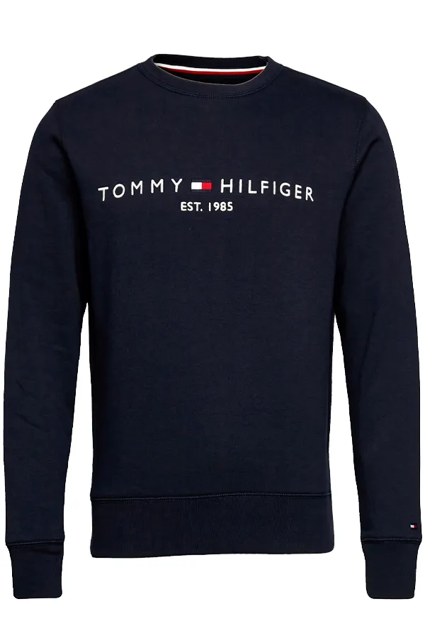 Tommy Hilfiger Logo Crew Sweatshirt Navy