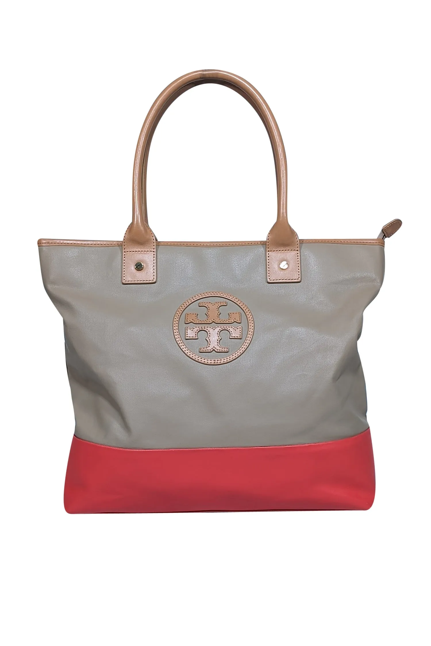 Tory Burch - Beige & Orange Jayden Tote Bag