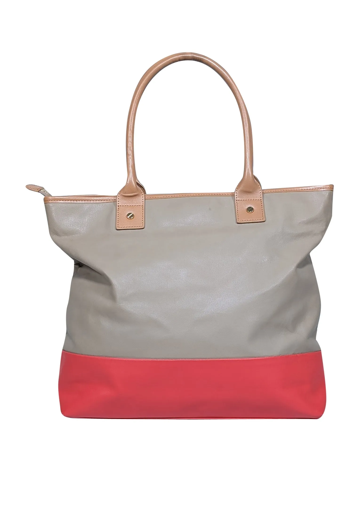 Tory Burch - Beige & Orange Jayden Tote Bag