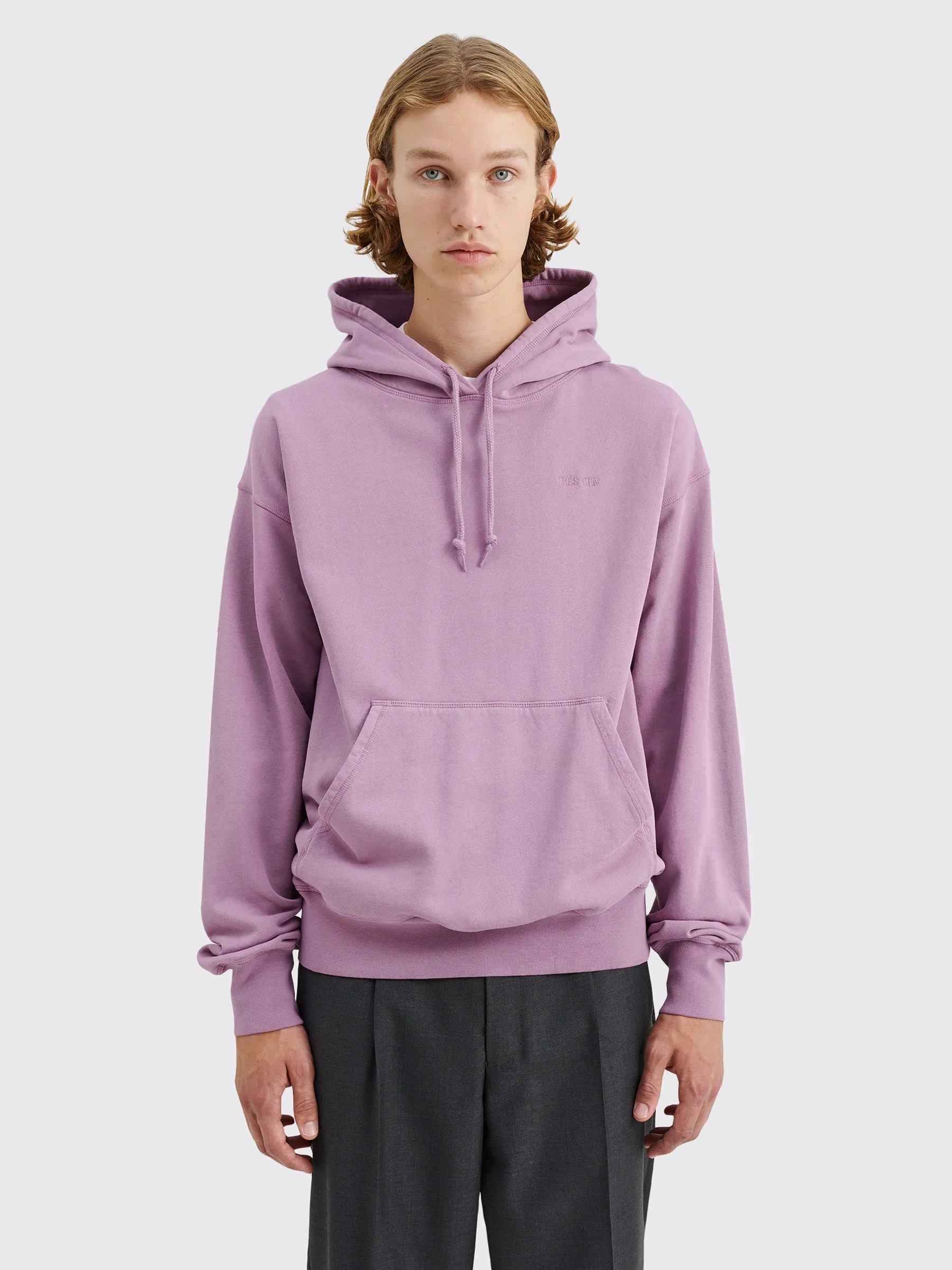 TRÈS BIEN everywear Garment Dye Hoodie Cotton Purple