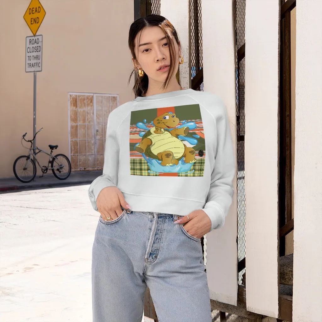 Turtle Splash Cropped Fleece Pullover