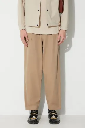 Universal Works cotton trousers Pleated Track Pant beige color 29523