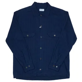 Universal Works - L/S Utility Shirt Herringbone Denim - Indigo