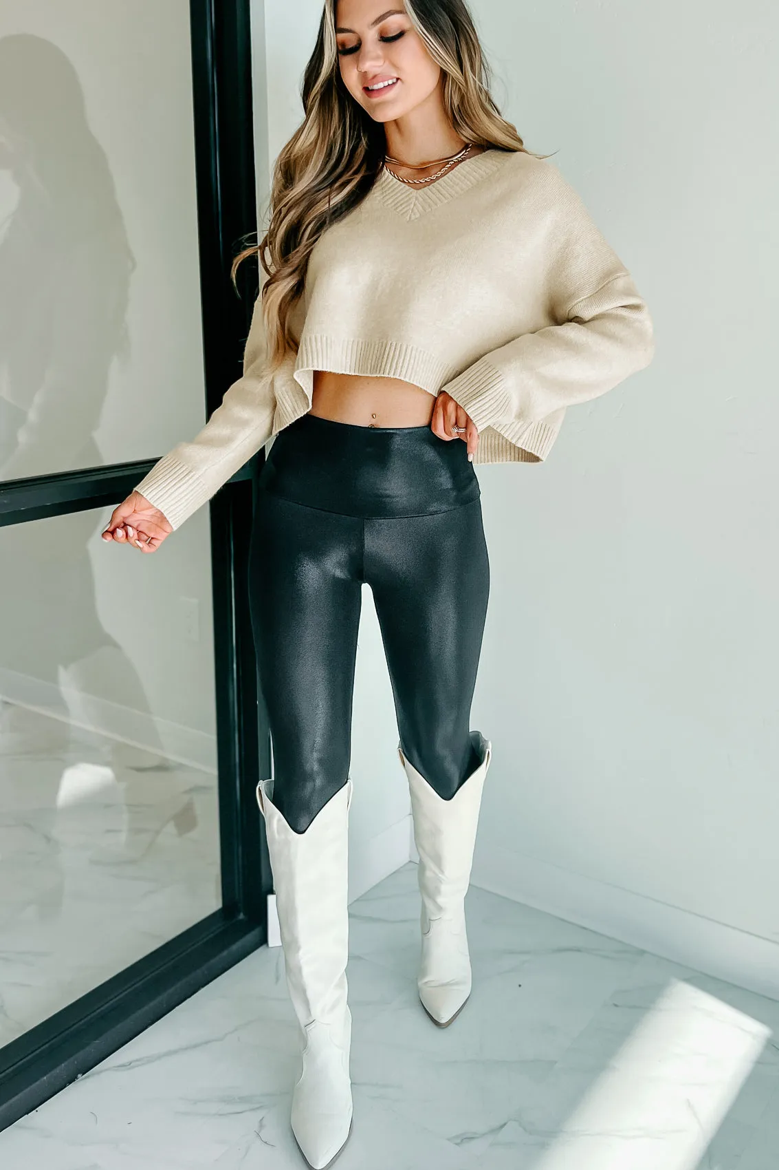 Unmatched Potential NanaMacs Original Oversized Crop Sweater (Ivory)