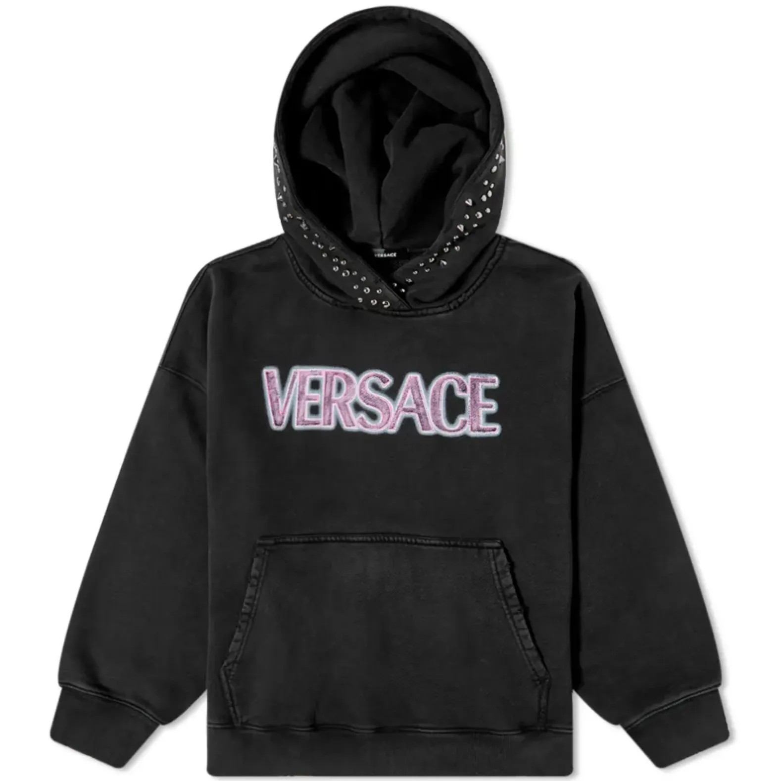 VERSACE  |Long Sleeves Cotton Logo Hoodies & Sweatshirts