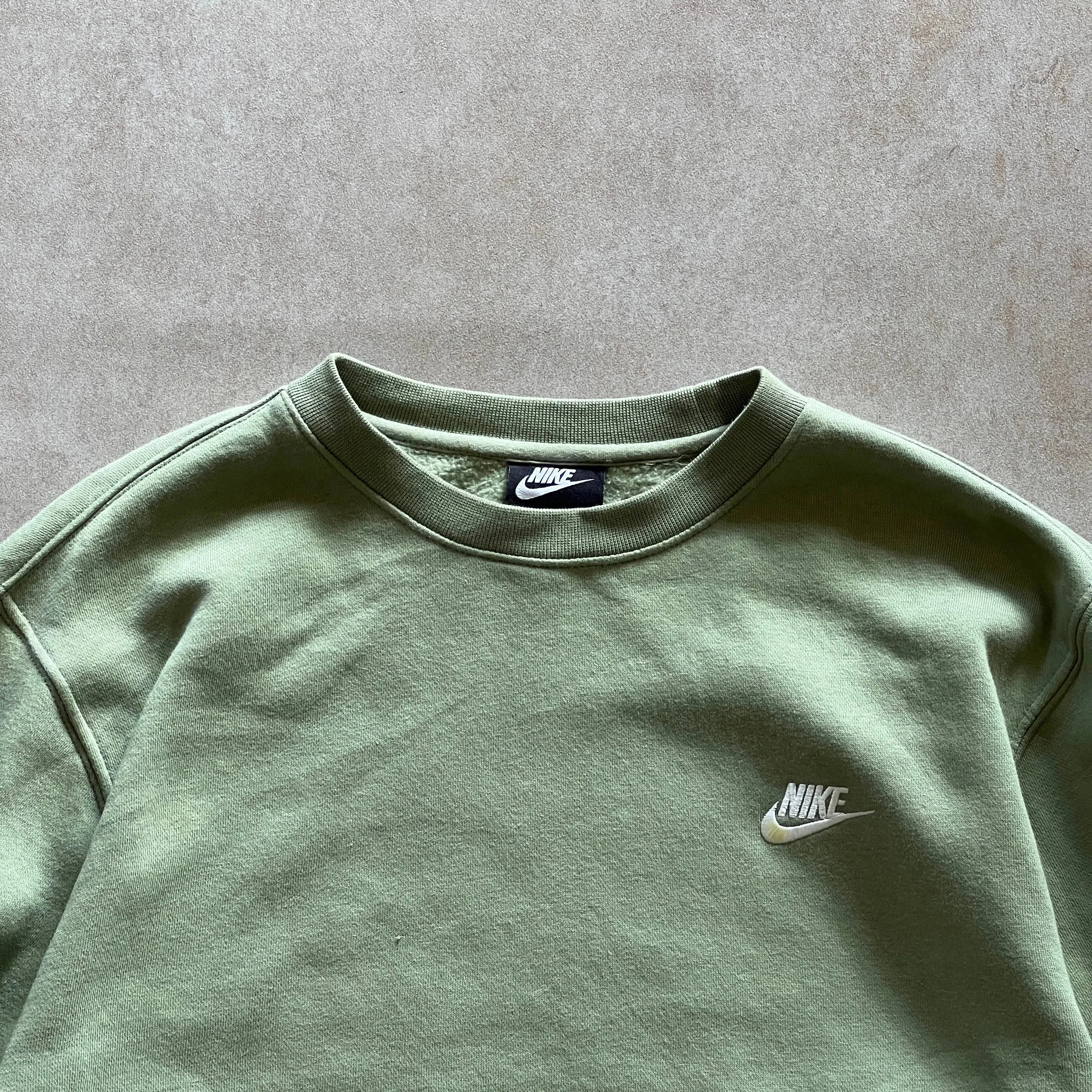 Vintage Nike Logo Script Green Sweater - M