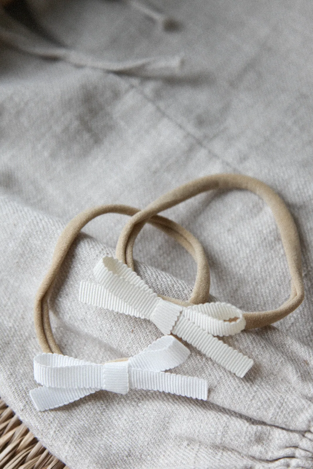 White & Cream Bow Headbands (2 pack)