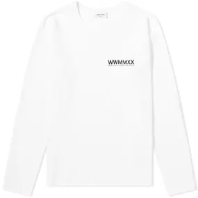 Wood Wood Long Sleeve Han Brush Strokes TeeBright White