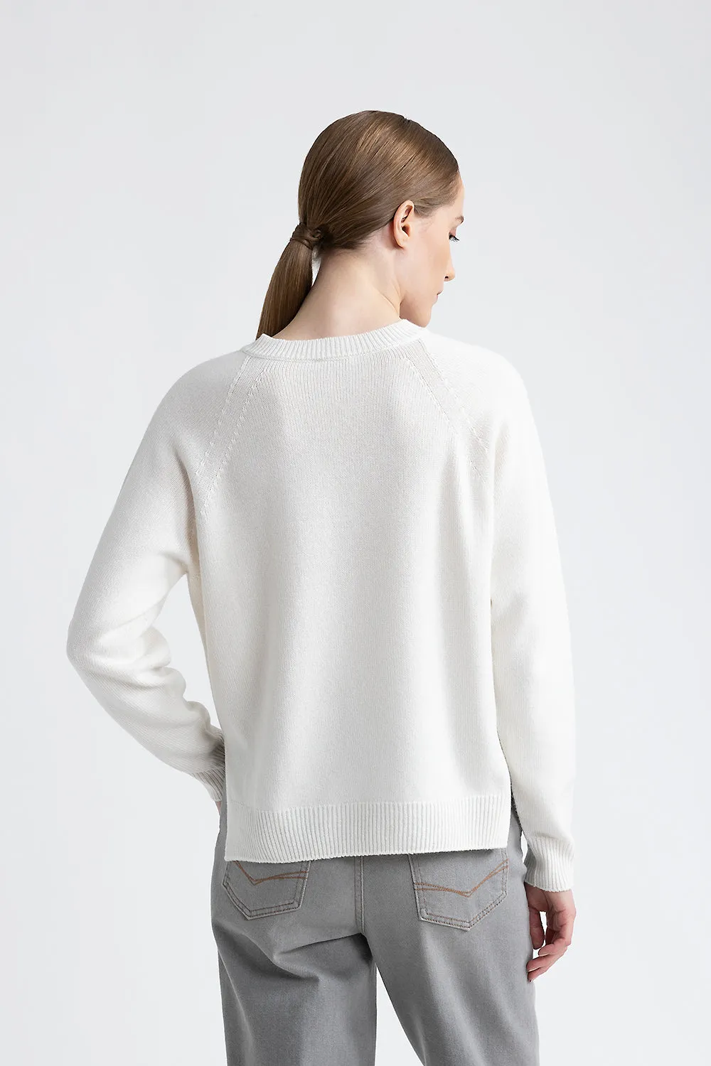 Wool, silk and cashmere sweater