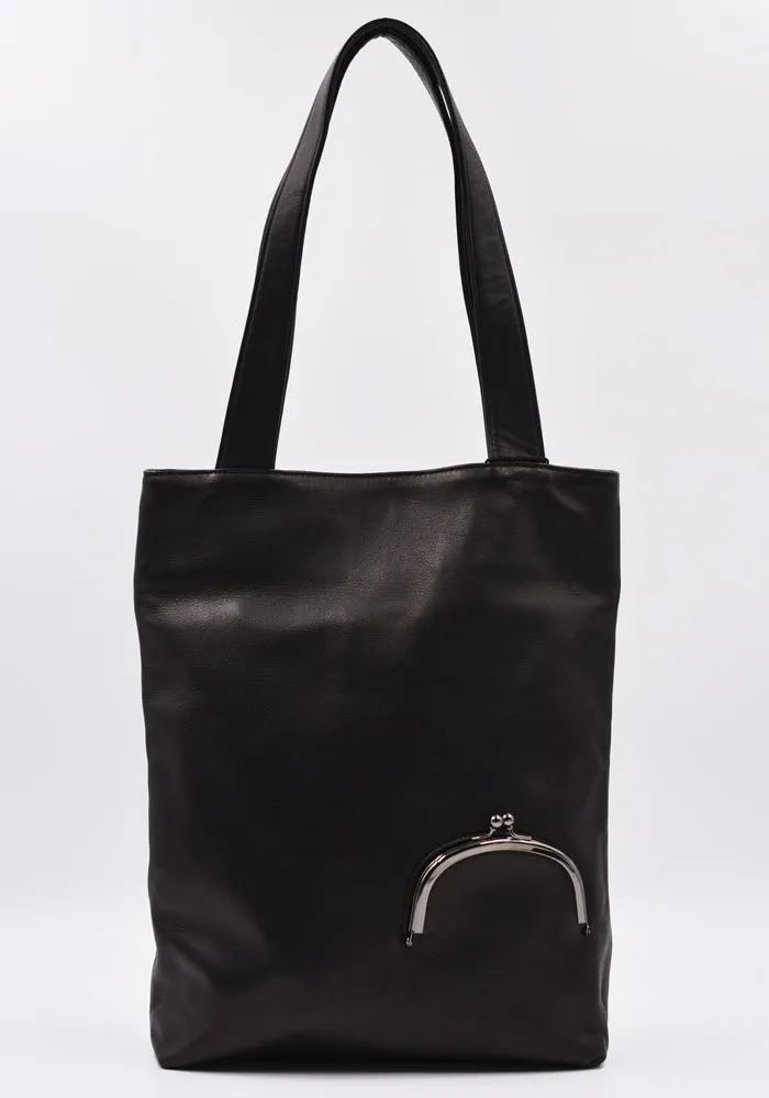 YOHJI YAMAMOTO DISCORD DG-I05-709-1-02 CRASP TOTE BAG BLACK